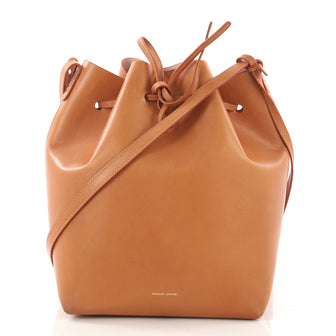 Mansur Gavriel Bucket Bag Leather Large Brown 397182