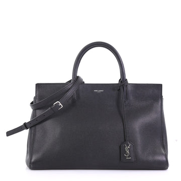 Saint Laurent Rive Gauche Cabas Leather Medium Black 3973901