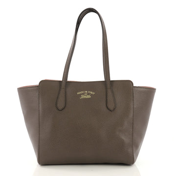 Gucci Swing Tote Leather Small Gray 397501