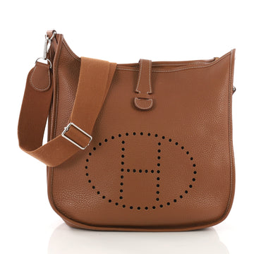 Hermes Evelyne Crossbody Gen III Clemence GM Brown 397668