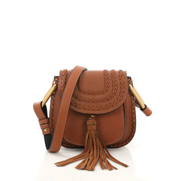 Chloe Hudson Handbag Whipstitch Leather Mini Brown 397681