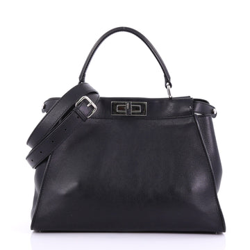 Fendi Peekaboo Monster Handbag Calfskin and Python Regular Black 3978912