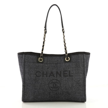 Chanel Deauville Chain Tote Raffia Small Blue 3978920