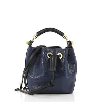 Chloe Gala Bucket Bag Python Small Blue 397893