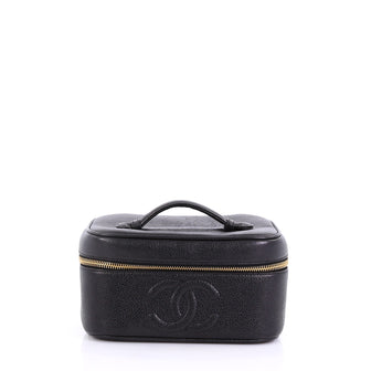 Chanel Vintage Timeless Cosmetic Case Caviar Black 397898