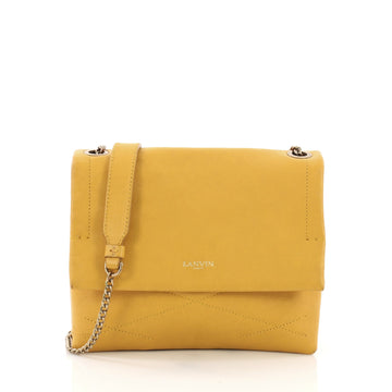 Lanvin Sugar Flap Shoulder Bag Quilted Leather Mini Yellow 398241
