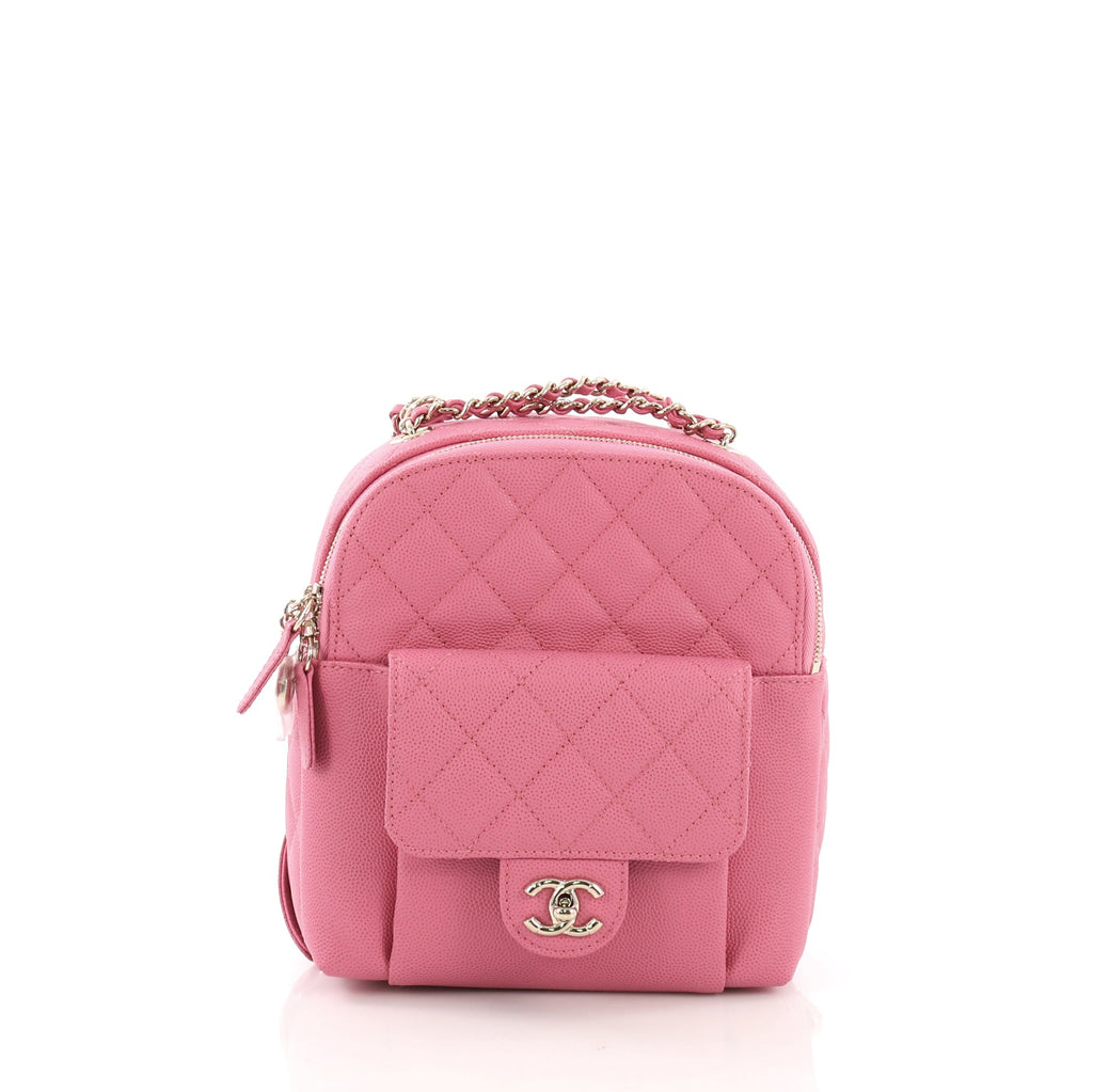 chanel cc day backpack quilted caviar mini Chanel CC Day Backpack Quilted Caviar Mini Pink 398461