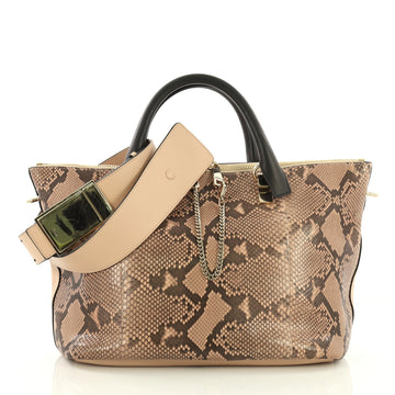 Chloe Baylee Satchel Python and Leather Medium Pink 398601