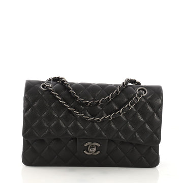 Chanel Classic Double Flap Bag Quilted Caviar Medium Black 398711