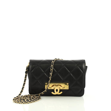 Chanel Golden Class Wallet on Chain Quilted Lambskin Black 398751
