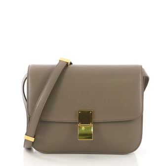 Celine Classic Box Bag Smooth Leather Medium Neutral 398821