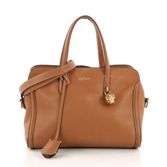 Alexander McQueen Padlock Zip Around Tote Leather Small Brown 398931