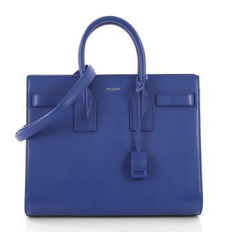 Saint Laurent Sac de Jour Handbag Leather Small Blue