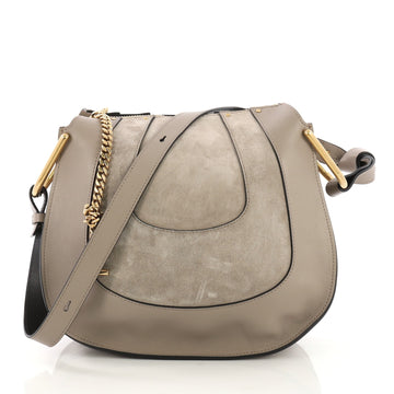 Chloe Hayley Hobo Leather and Suede Small Neutral 399082
