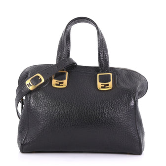 Fendi Chameleon Satchel Leather Medium Black