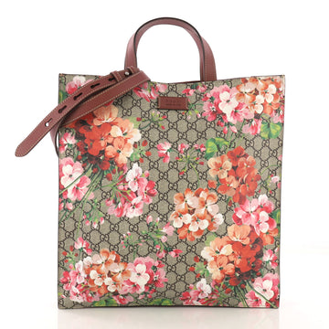 Gucci Convertible Soft Open Tote Blooms Print GG Coated Canvas