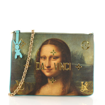 Louis Vuitton Pochette Clutch Limited Edition Jeff Koons Da Vinci Print Canvas