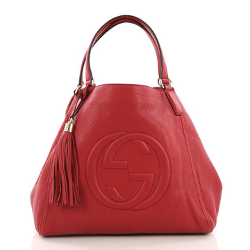Gucci Soho Shoulder Bag Leather Medium Red 399132