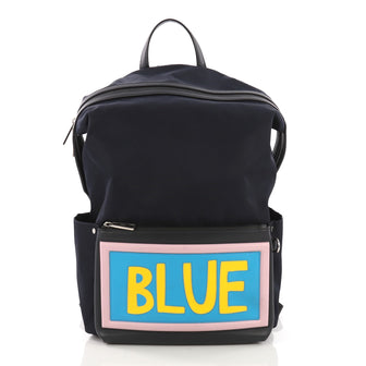 Fendi Vocabulary Backpack Nylon Blue 399181