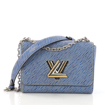 Louis Vuitton Twist Handbag Epi Leather MM Blue 399351