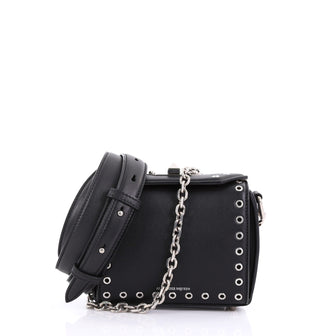 Alexander McQueen Box Shoulder Bag Grommet Embellished Black 399441