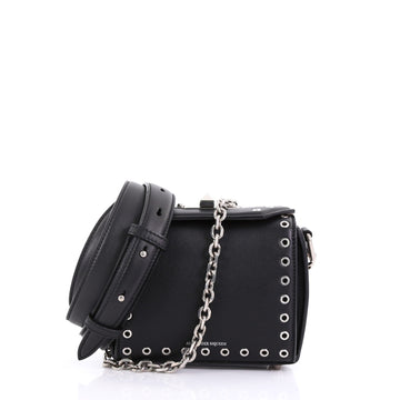 Alexander McQueen Box Shoulder Bag Grommet Embellished Black 399441