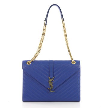 Saint Laurent Classic Monogram Envelope Satchel Matelasse Chevron