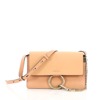 Chloe Faye Shoulder Bag Leather Small Neutral 399471