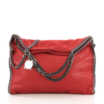 Stella McCartney Falabella Fold Over Bag Shaggy Deer Red 399512