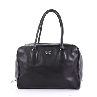 Prada Inside Bauletto Bag Soft Calfskin Medium Black 399571
