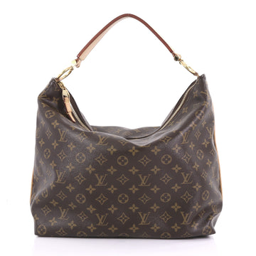 Louis Vuitton Sully Handbag Monogram Canvas MM Brown