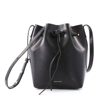 Mansur Gavriel Bucket Bag Leather Mini Black 399621
