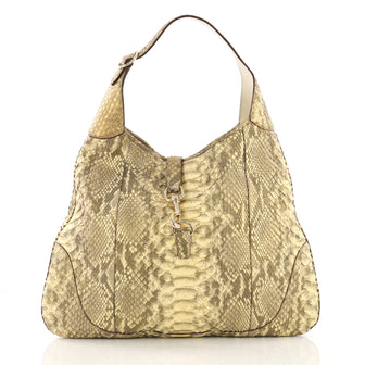 Gucci Jackie O Handbag Python Large Gold 399631