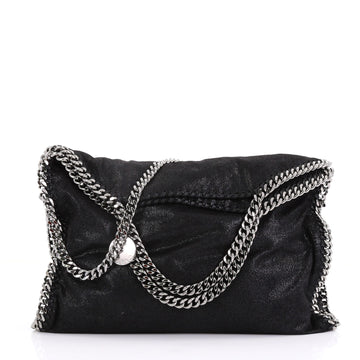 Stella McCartney Falabella Fold Over Bag Shaggy Deer Black 400111