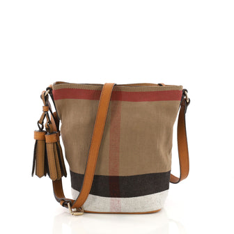 Burberry Ashby Handbag House Check Canvas Mini Brown