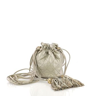 Chanel Vintage Drawstring Bucket Bag Quilted Lambskin Small 400431