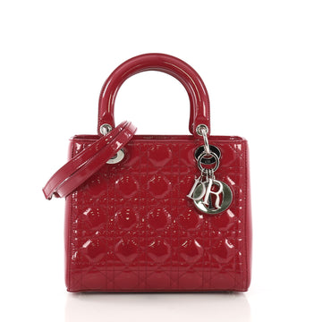 Christian Dior Lady Dior Handbag Cannage Quilt Patent Medium 400631