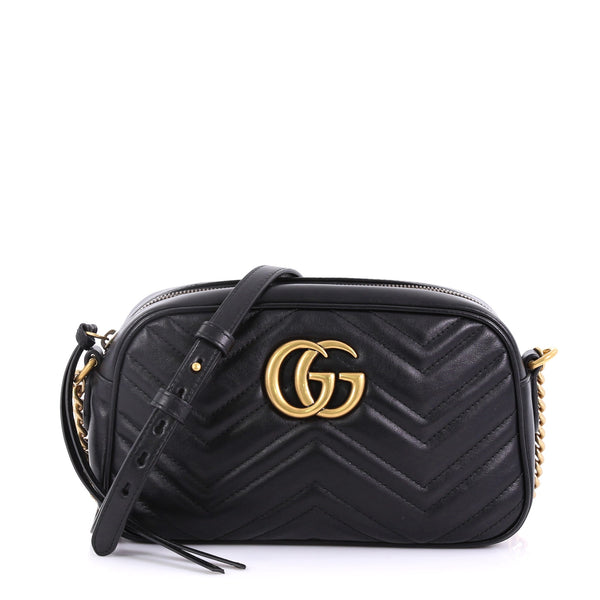 Gucci GG Marmont Shoulder Bag Matelasse Leather Small Black 4006610