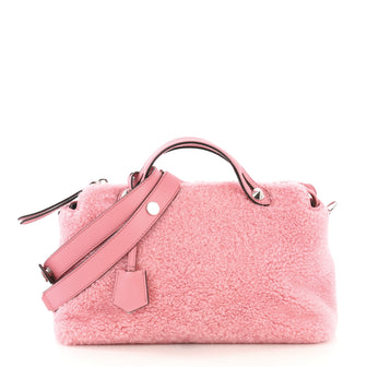Fendi By The Way Satchel Shearling Small Pink
