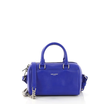 Saint Laurent Classic Duffle Bag Leather Toy Blue