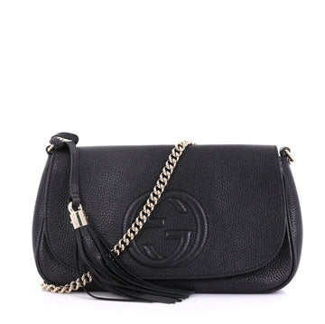 Gucci Soho Chain Crossbody Bag Leather Medium Black