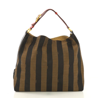 Fendi Pequin Hobo Canvas Brown 40066161
