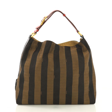 Fendi Pequin Hobo Canvas Brown 40066161