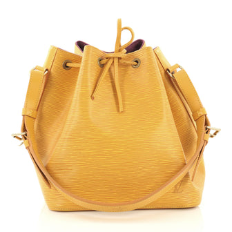 Louis Vuitton Petit Noe Handbag Epi Leather Yellow