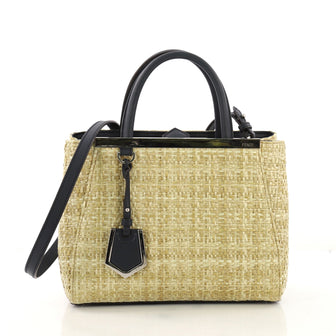 Fendi 2Jours Handbag Straw Petite Neutral