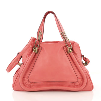 Chloe Paraty Top Handle Bag Leather Medium Pink 40066189