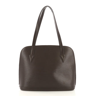 Louis Vuitton Lussac Handbag Epi Leather Brown