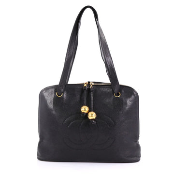 Chanel Vintage CC Dome Bag Caviar Large Black