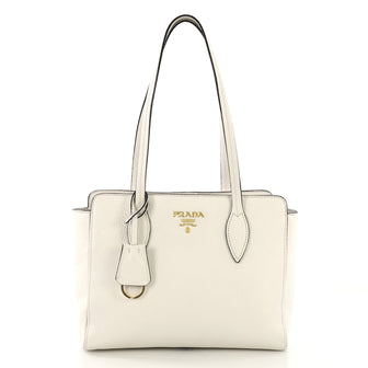 Prada Open Tote Vitello Phenix Medium White 40066203