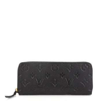 Louis Vuitton Clemence Wallet Monogram Empreinte Leather Black